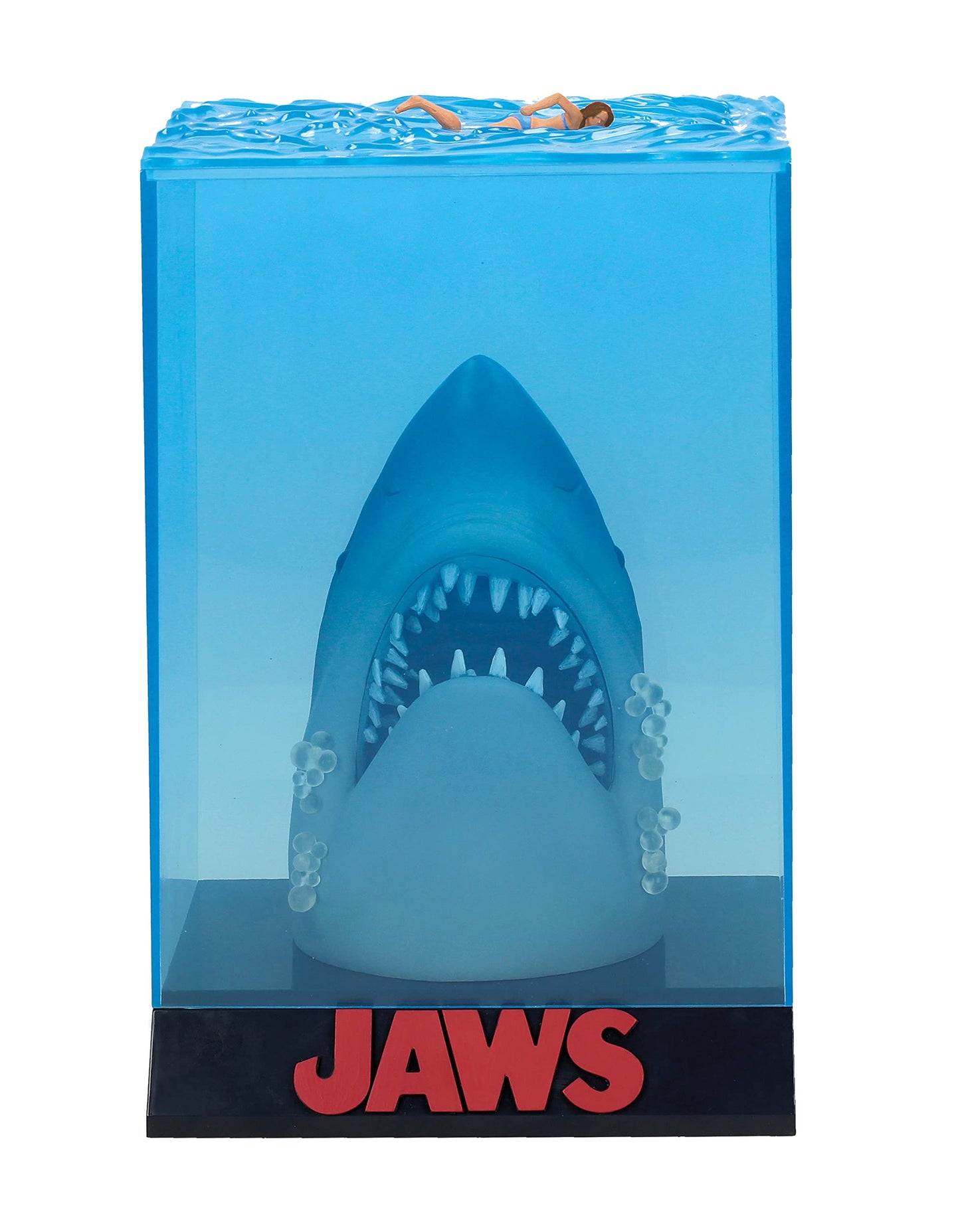 SD TOYS Jaws 3D Poster Statue – Blue-Printed White Shark, 25 cm Tall