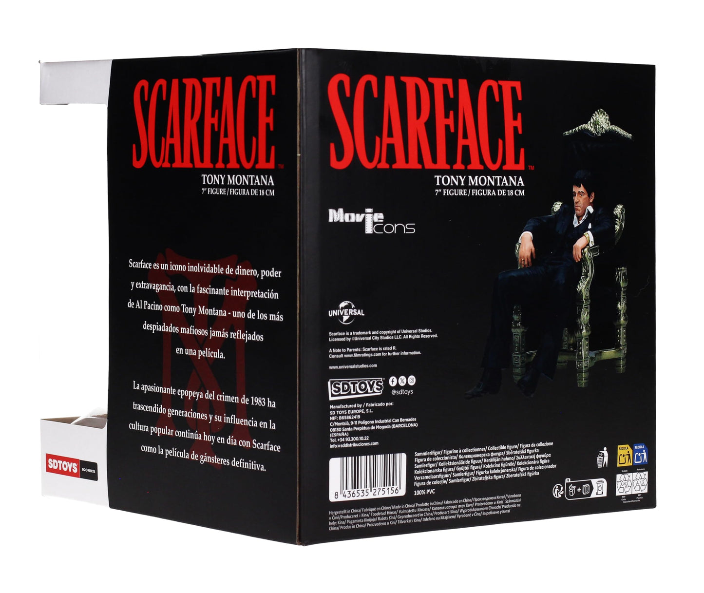 SD TOYS Movie Icons Scarface Tony Montana Throne 7-inch Figure