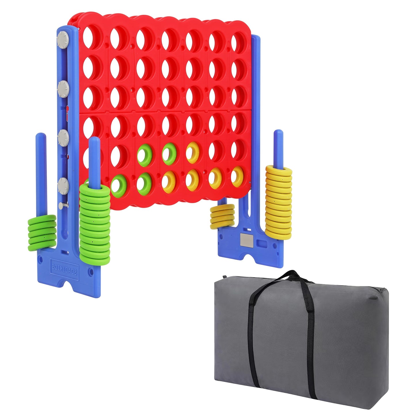 SDADI Jumbo 4-in-a-Row Game — Adjustable Height Giant Connect Game for Indoor & Outdoor Fun