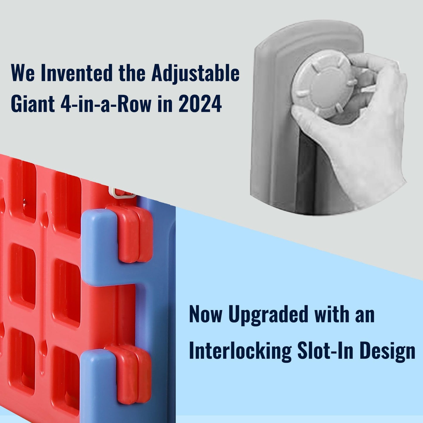 SDADI Screwless Giant 4-in-a-Row Game Set – Adjustable, Portable Yard Play