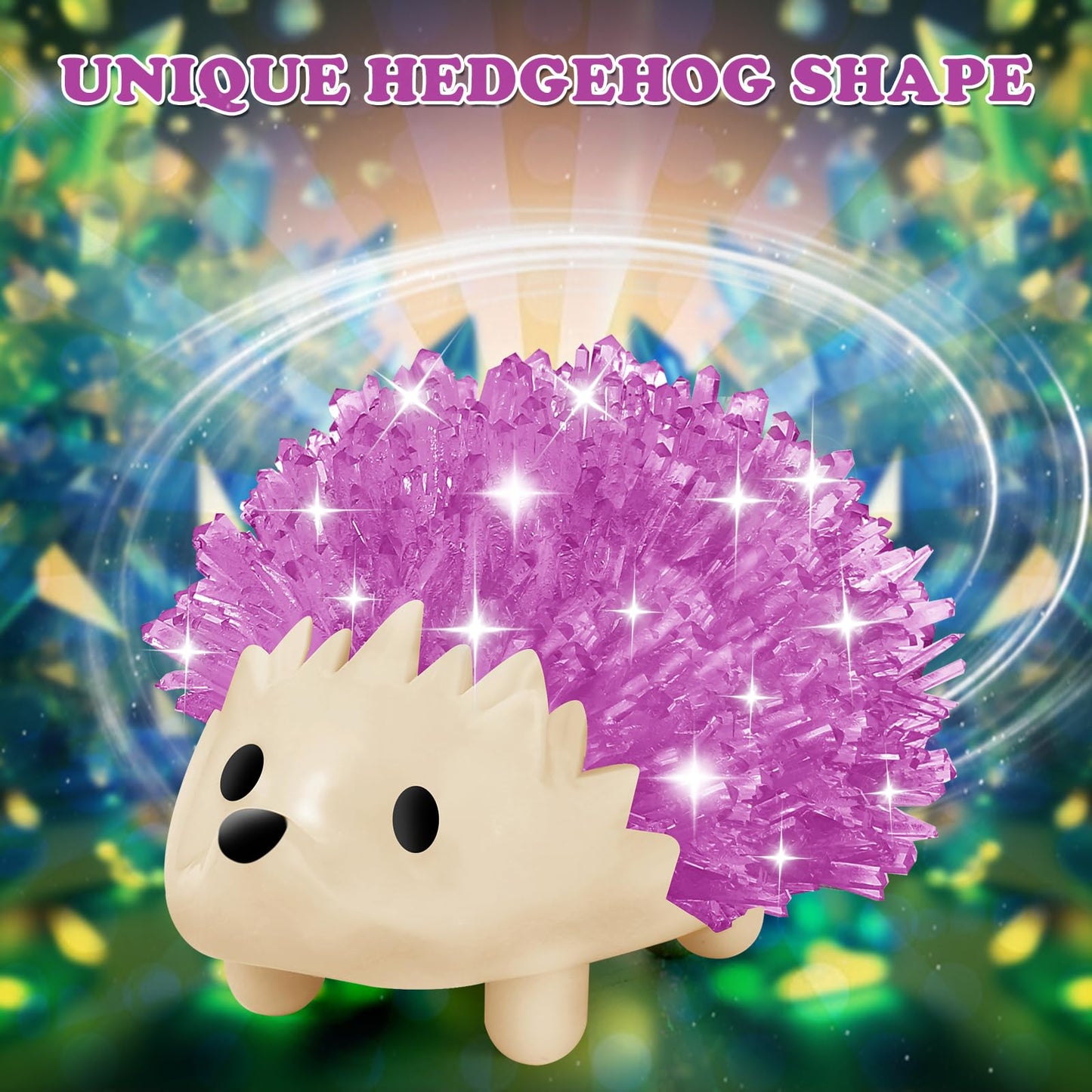 sdaymol Crystal Growing Kit for Kids – 4-Color Hedgehog Crystals Grow in 24H | STEM Education Toy