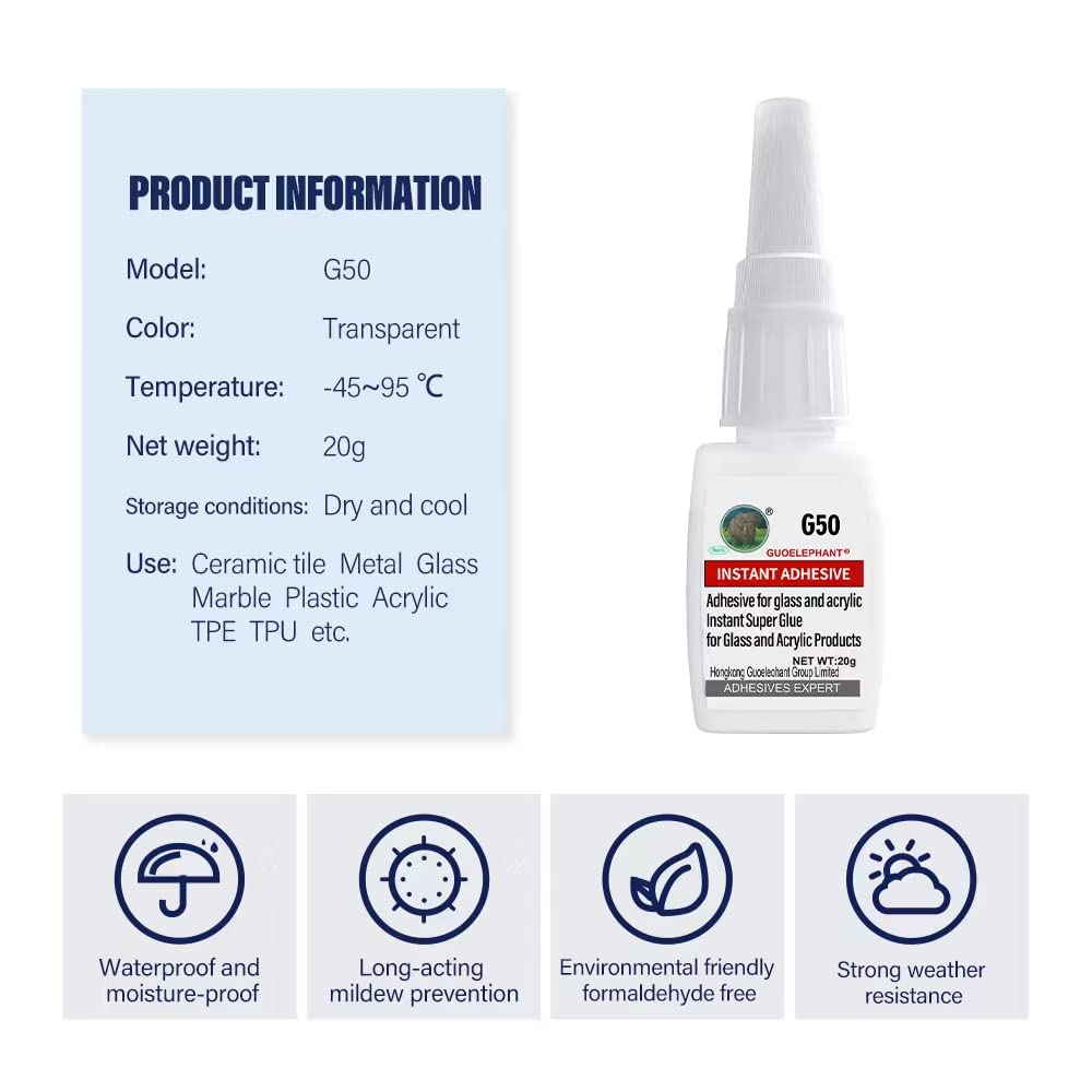 Sdintar Glass Glue – Instant Bond for Glass and More (Clear, Waterproof, Heat-Resistant)