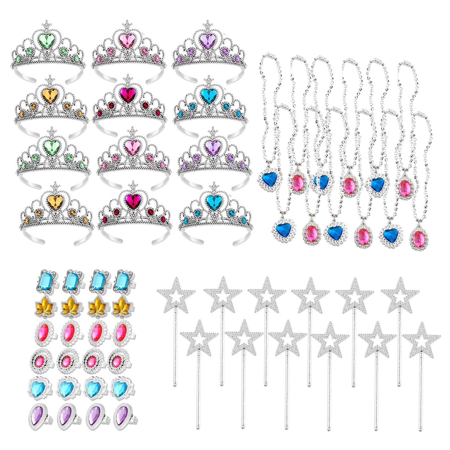 S & E TEACHER'S EDITION 60-Piece Princess Dress-Up Set - Crowns, Wands, Rings & Necklaces for Girls