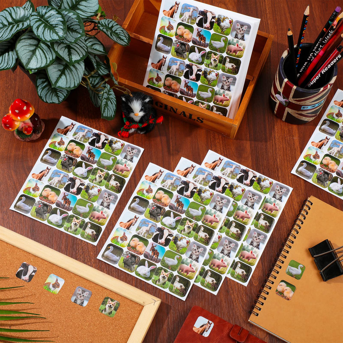 Seajan 600 Pcs Farm Animal Stickers for Kids – Realistic Barnyard Stickers for Classrooms & Parties
