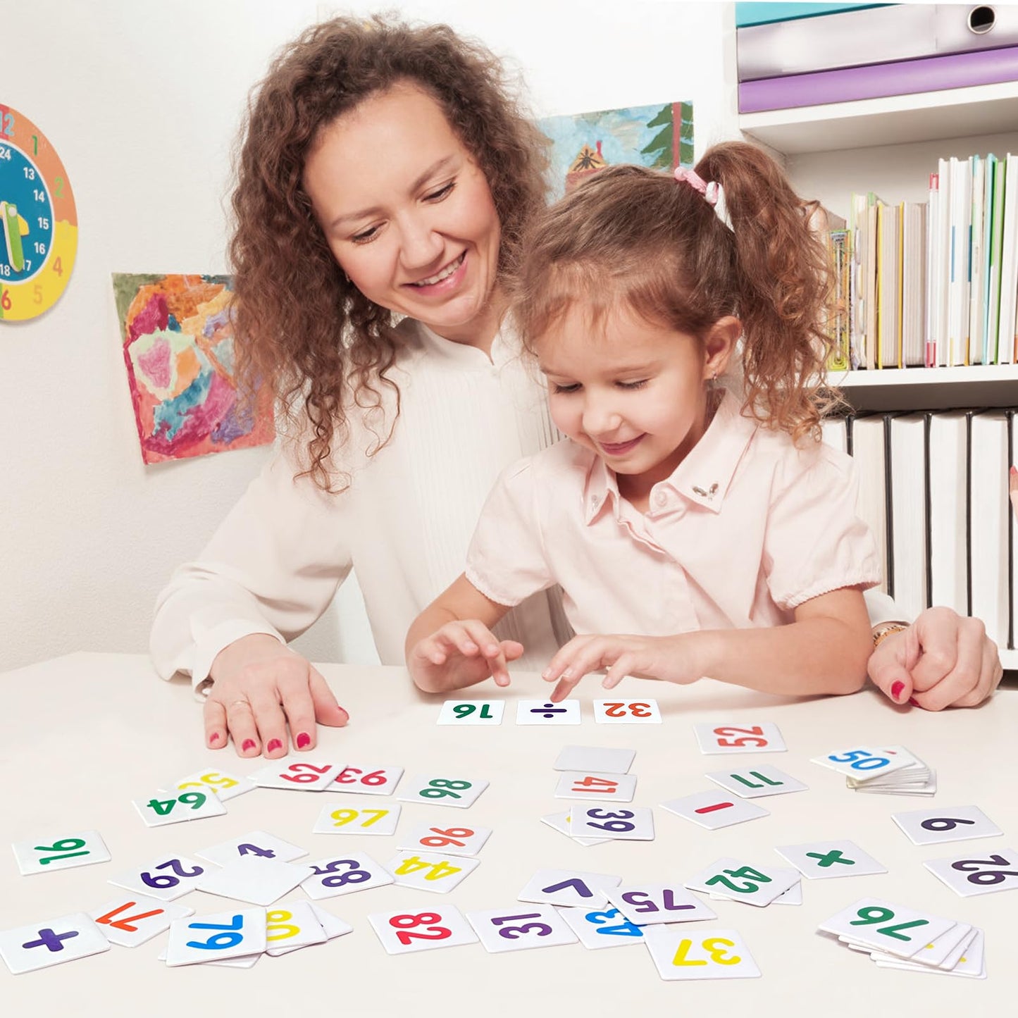 Sealive Wooden Abacus for Kids — 10-Row Counting Frame with Cards and Sticks