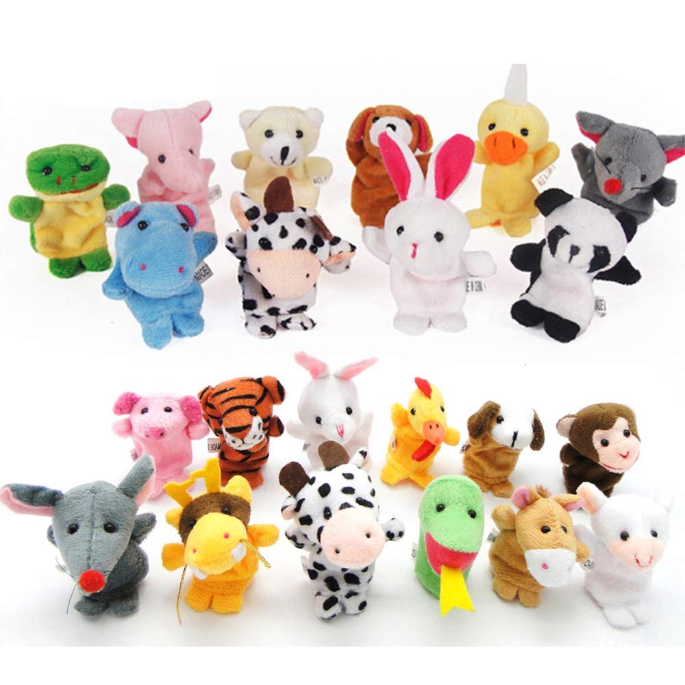 Sealive 22 Pcs Plush Animals Finger Puppet Set | Soft Educational Toys for Kids