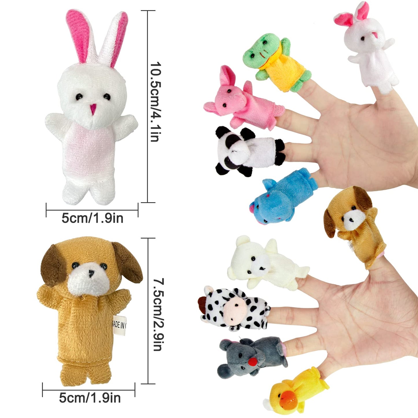Sealive 22 Pcs Plush Animals Finger Puppet Set | Soft Educational Toys for Kids