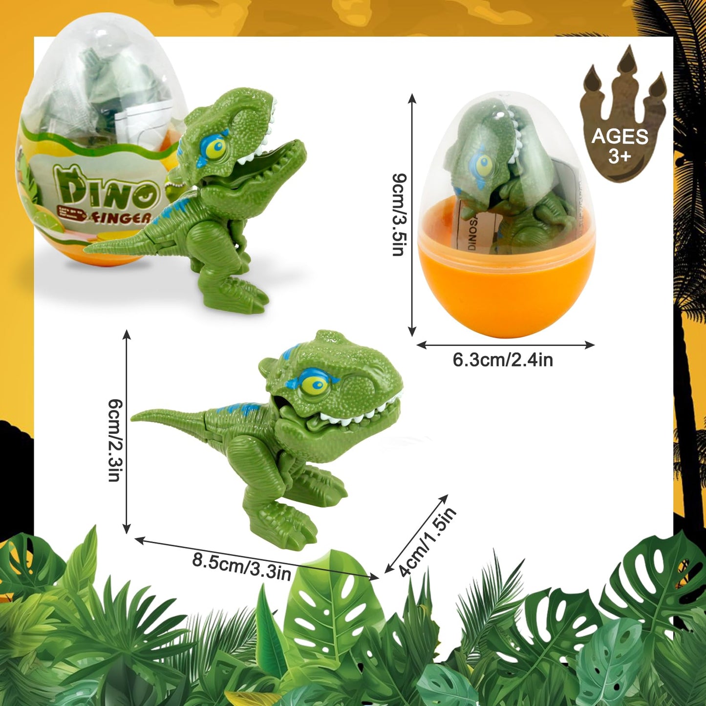 Sealive Dinosaur Egg Toys: Mini T-Rex Inside – 4 Pack for Kids Aged 3-5