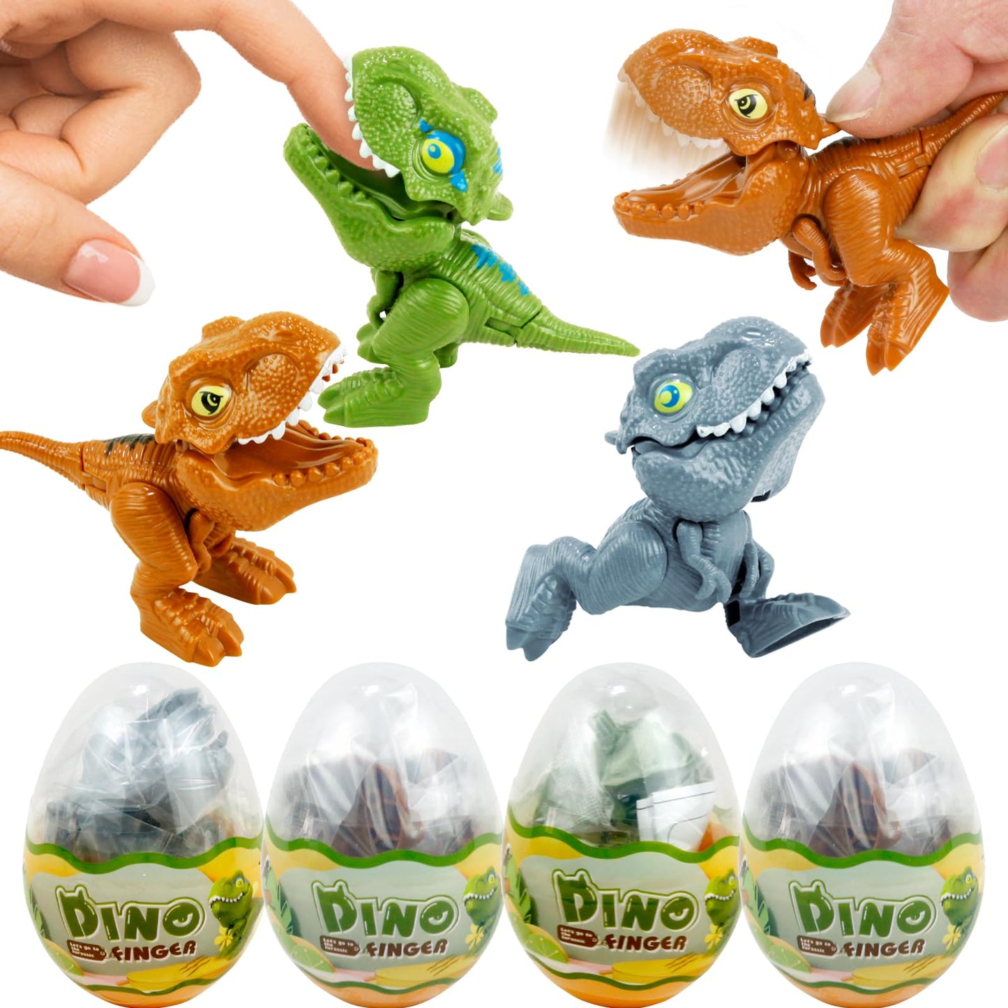Sealive Dinosaur Egg Toys: Mini T-Rex Inside – 4 Pack for Kids Aged 3-5