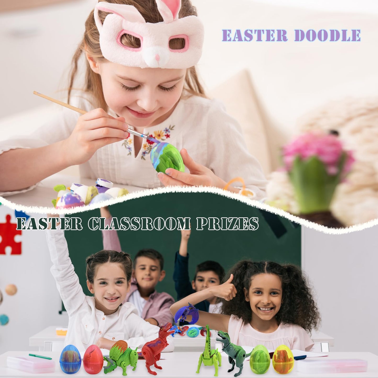 Sealive 12 PCS Easter Eggs Filled with Dinosaur Toys – Surprise Hatching Eggs for Kids