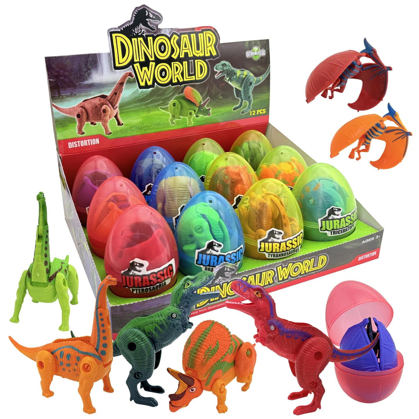 Sealive 12 PCS Easter Eggs Filled with Dinosaur Toys – Surprise Hatching Eggs for Kids