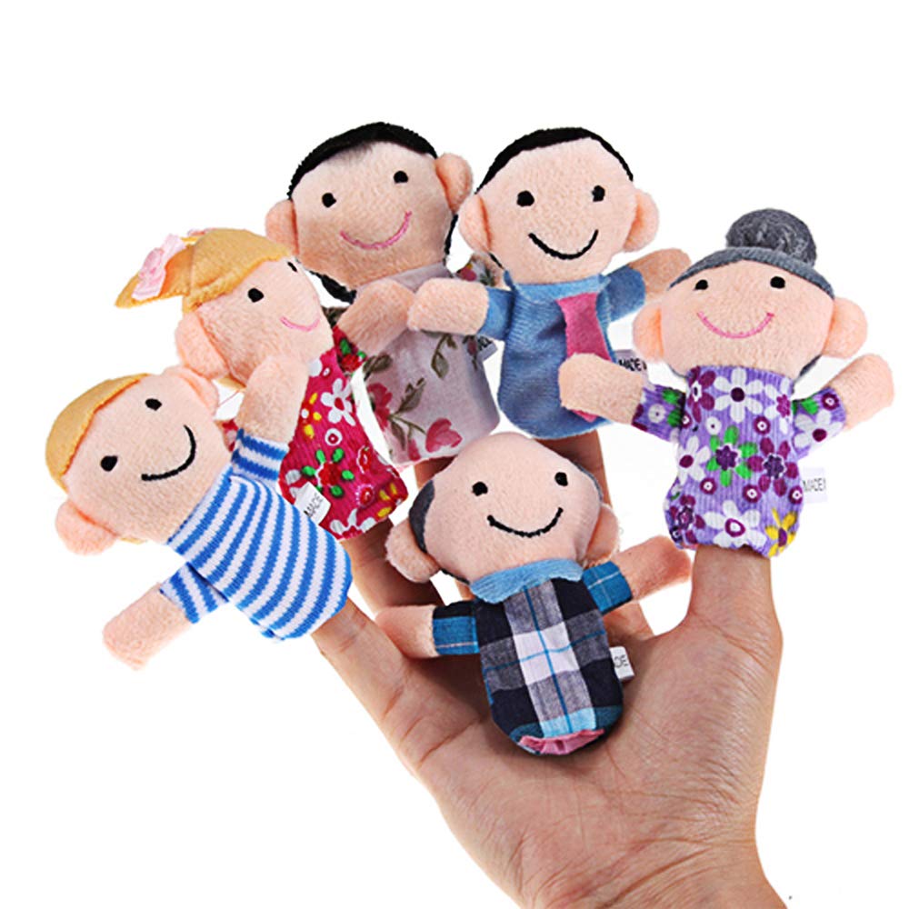 Sealive 6 PCS Family Finger Puppets for Toddlers 1-3 - Interactive Plush Storytelling