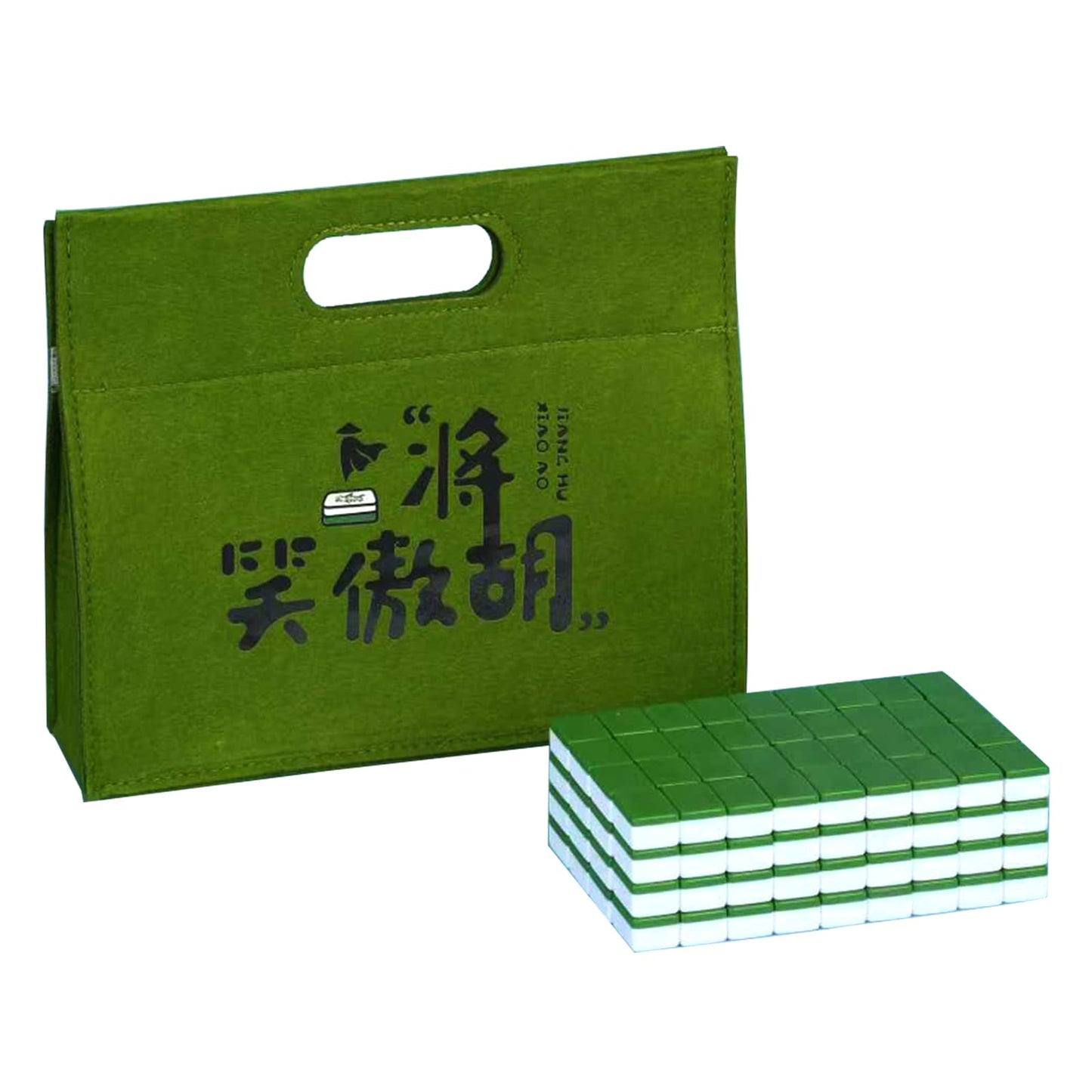 SEAMEW Mahjong Set - 146 Tiles Green & White 30mm - Traditional Chinese