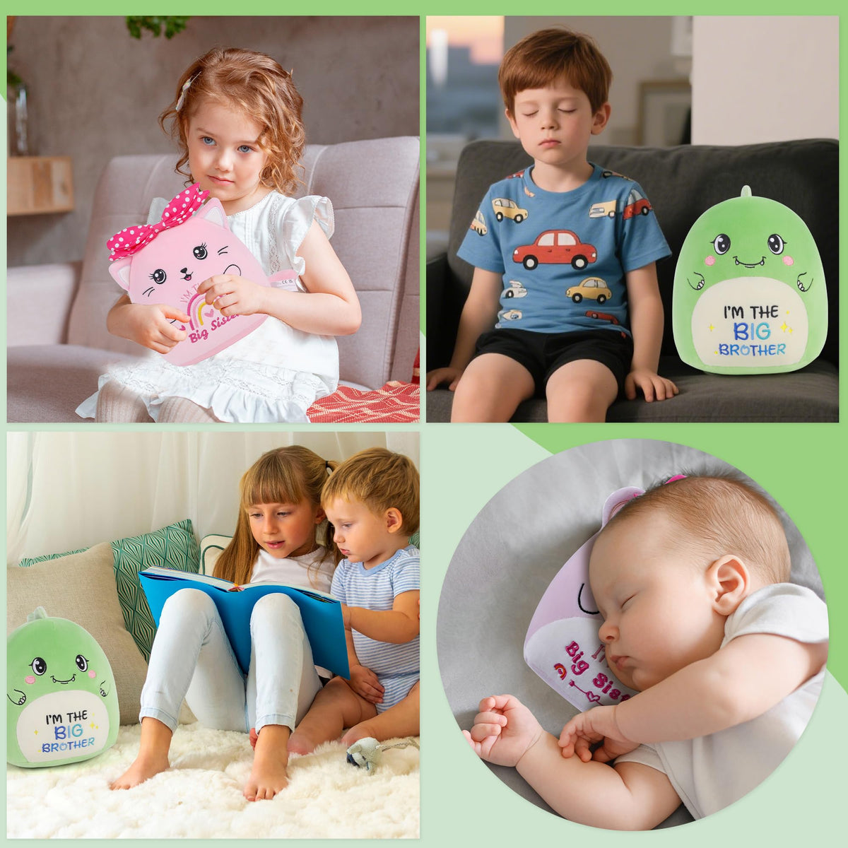 SEAOPOP Big Brother Dinosaur Plush – 8-Inch Green Dino