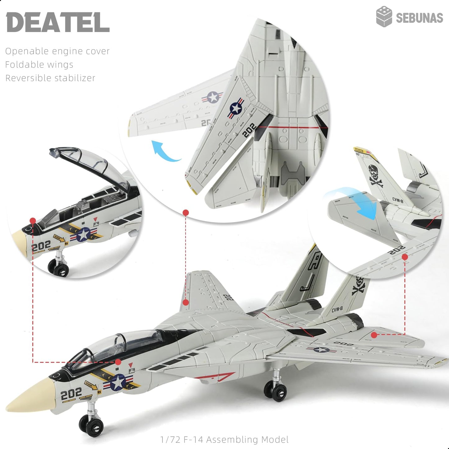 SEBUNAS F-14 Tomcat 3D Model Kit – Beginner-Friendly Aircraft Puzzle & Collectible Display