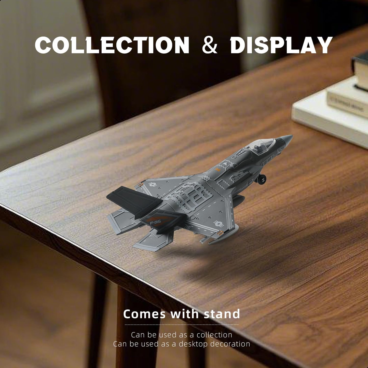 SEBUNAS 1:72 F-35 Fighter Jet Model Kit – Quick Build with Stand