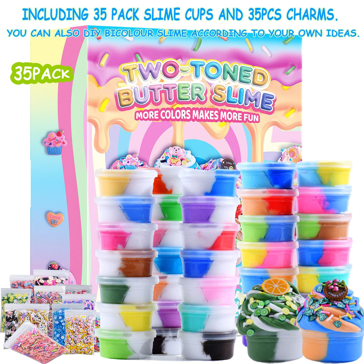 Sedytoju Butter Slime Kit 35 Pack – Non-Sticky, Scented Slime Party Favors