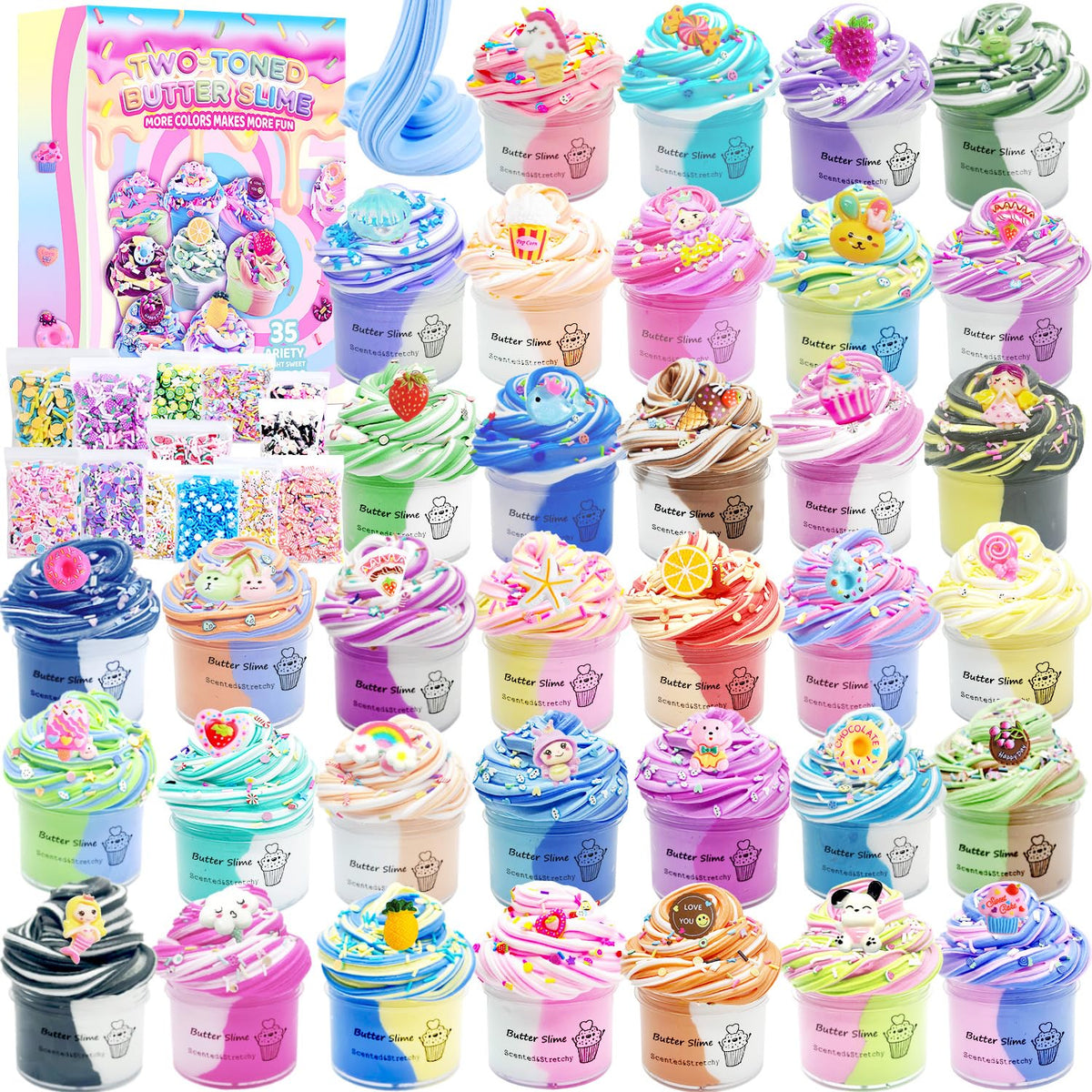 Sedytoju Butter Slime Kit 35 Pack – Non-Sticky, Scented Slime Party Favors