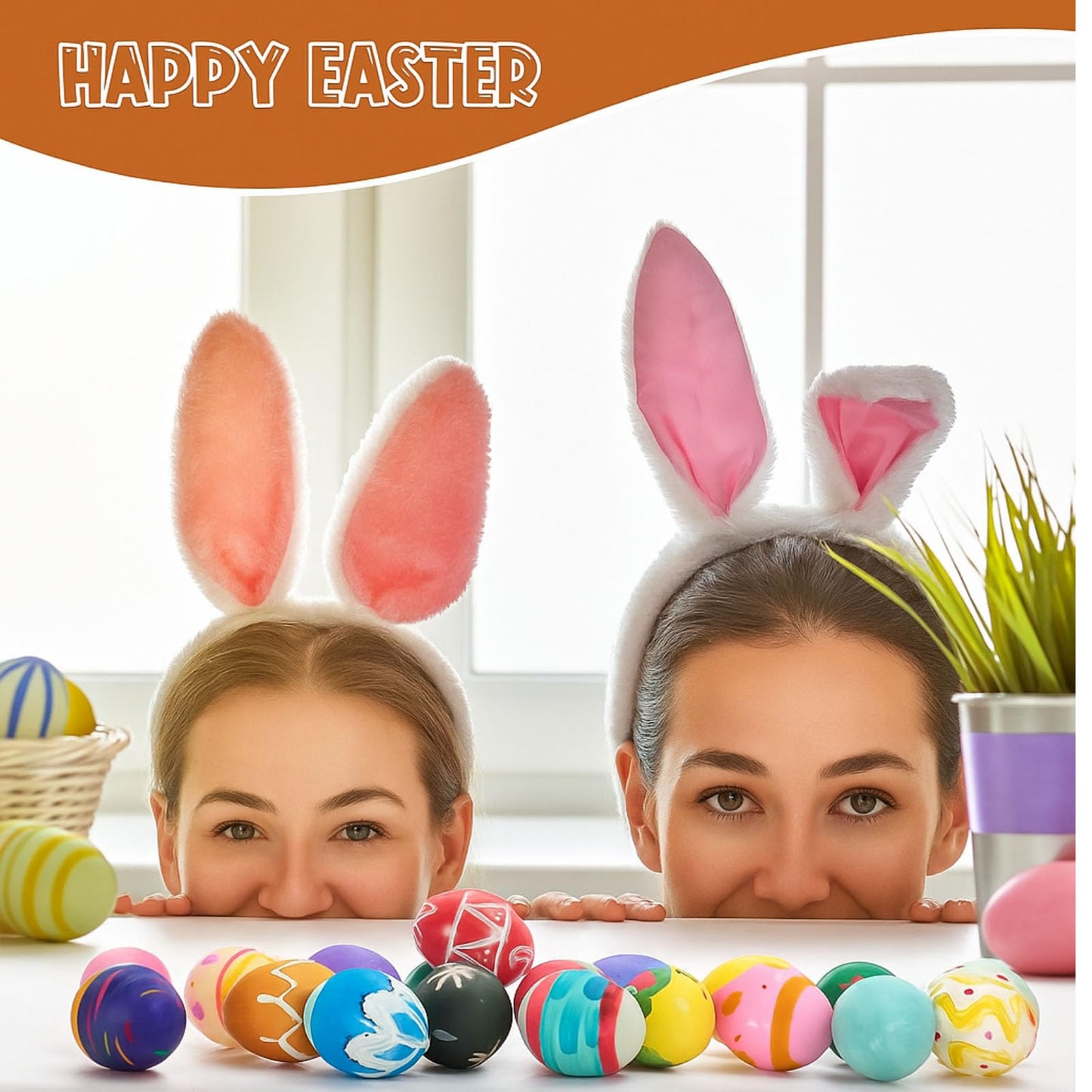 Seematn 90 Pcs White Paintable Plastic Easter Eggs with Paper Trays – DIY Decor & Party Favors