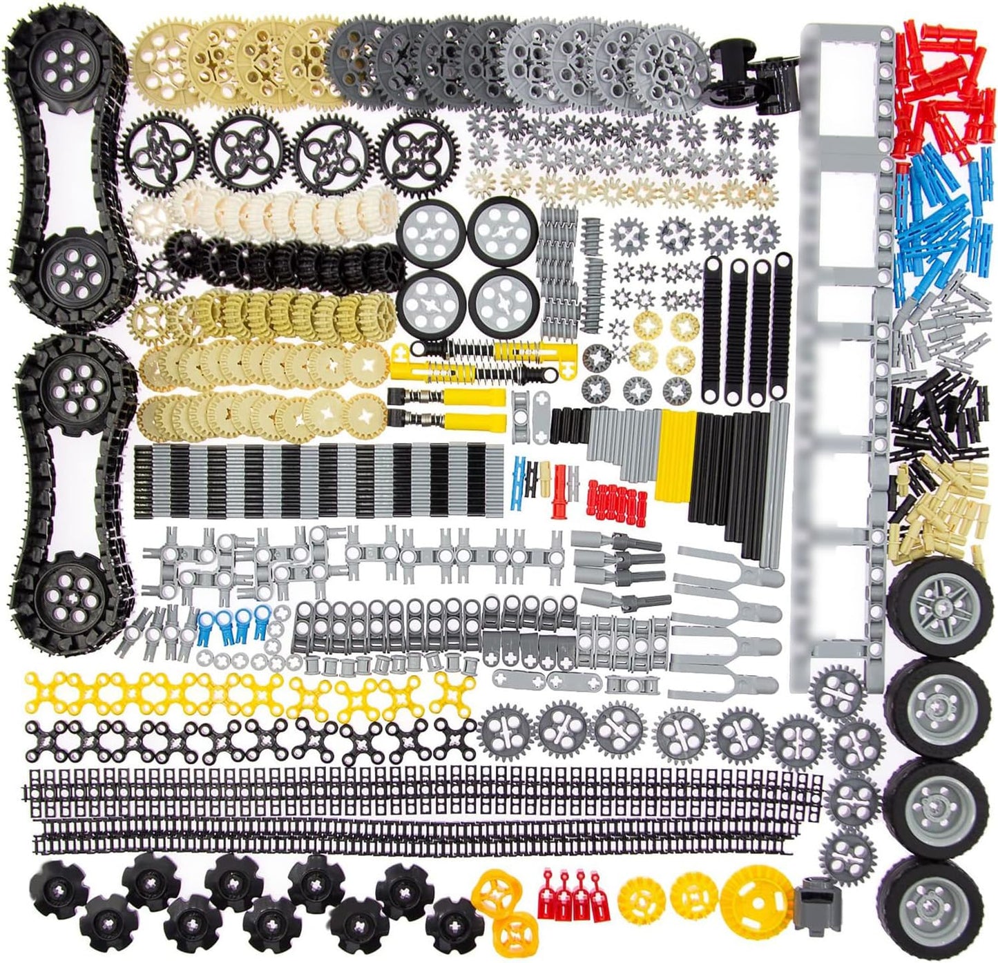 SEEMEY 844Pcs Pins-Gears-Axles Set — Compatible with Main Brands, STEM & MOC Upgrades