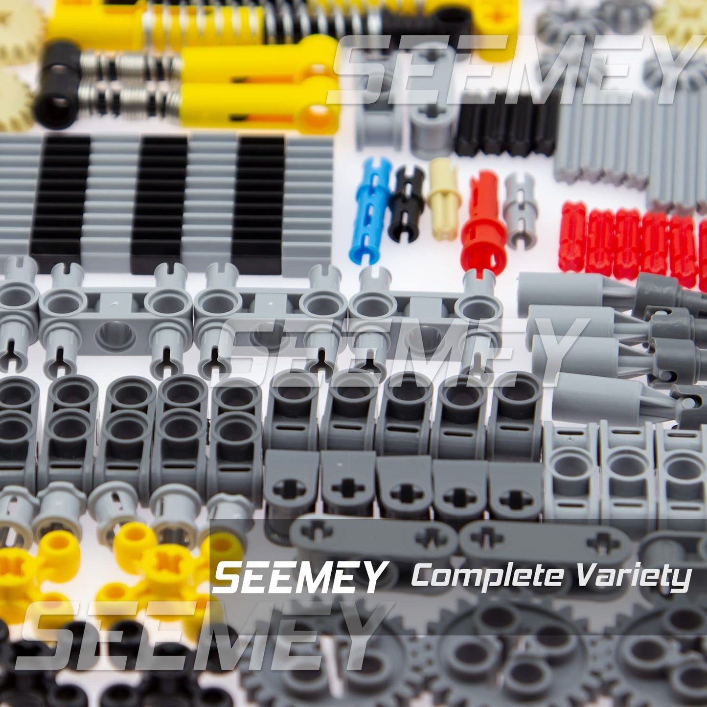 SEEMEY 844Pcs Pins-Gears-Axles Set — Compatible with Main Brands, STEM & MOC Upgrades