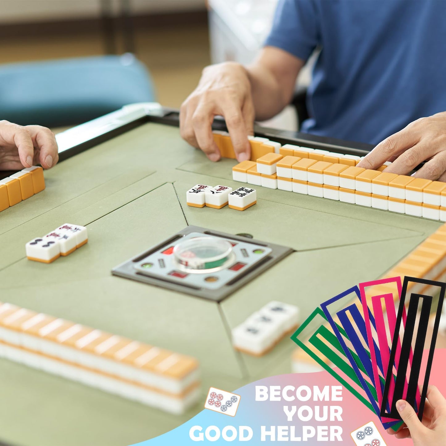 Seenelling 4 Pcs Mahjong Line Reader Clip Set – Card Line Finder for Beginners (Classic Color)