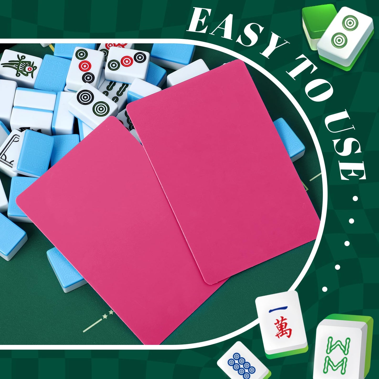 Seenelling 4 Pcs Mahjong Tile Mixer Shuffler Set – Portable Rose Red Shufflers for Mahjong Lovers