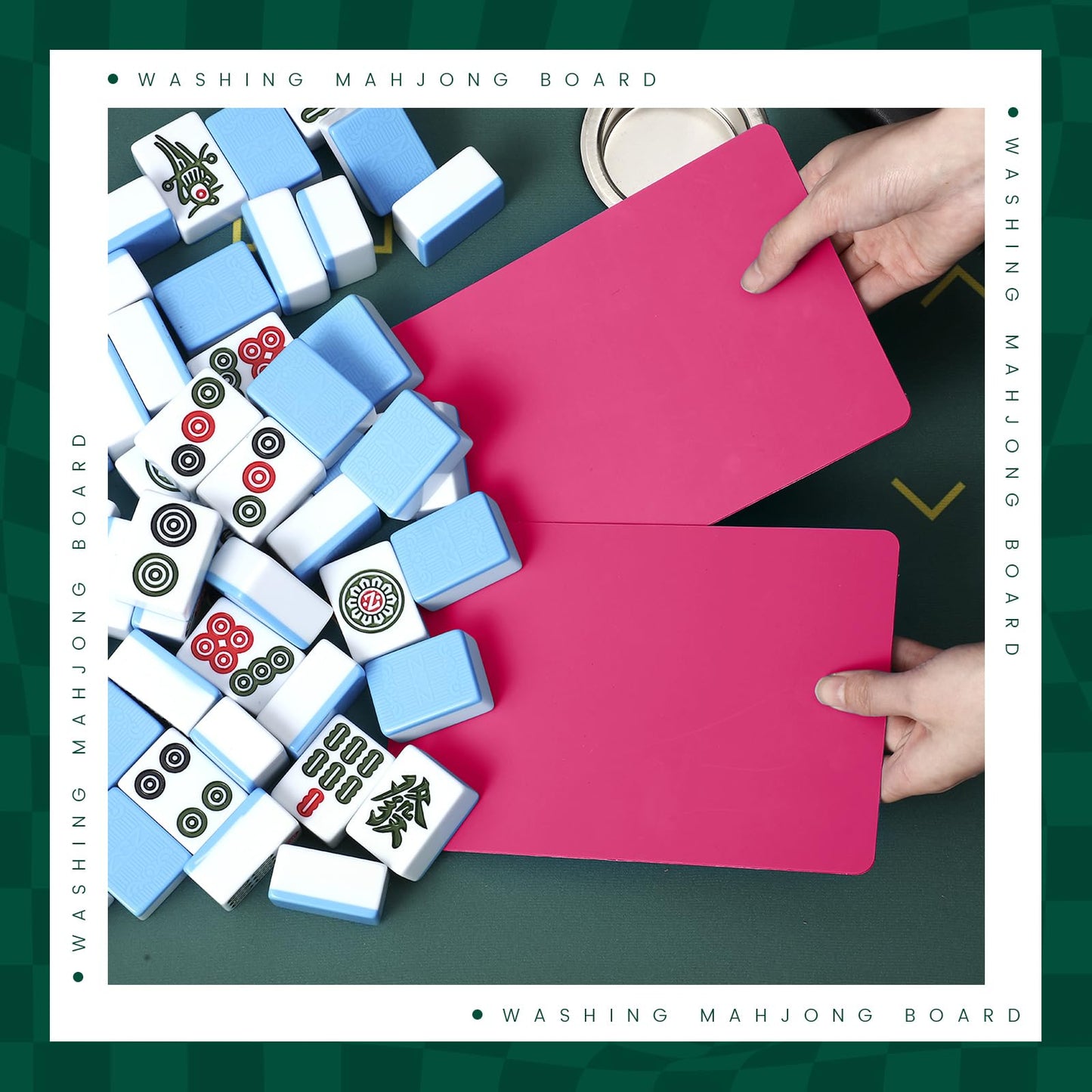 Seenelling 4 Pcs Mahjong Tile Mixer Shuffler Set – Portable Rose Red Shufflers for Mahjong Lovers