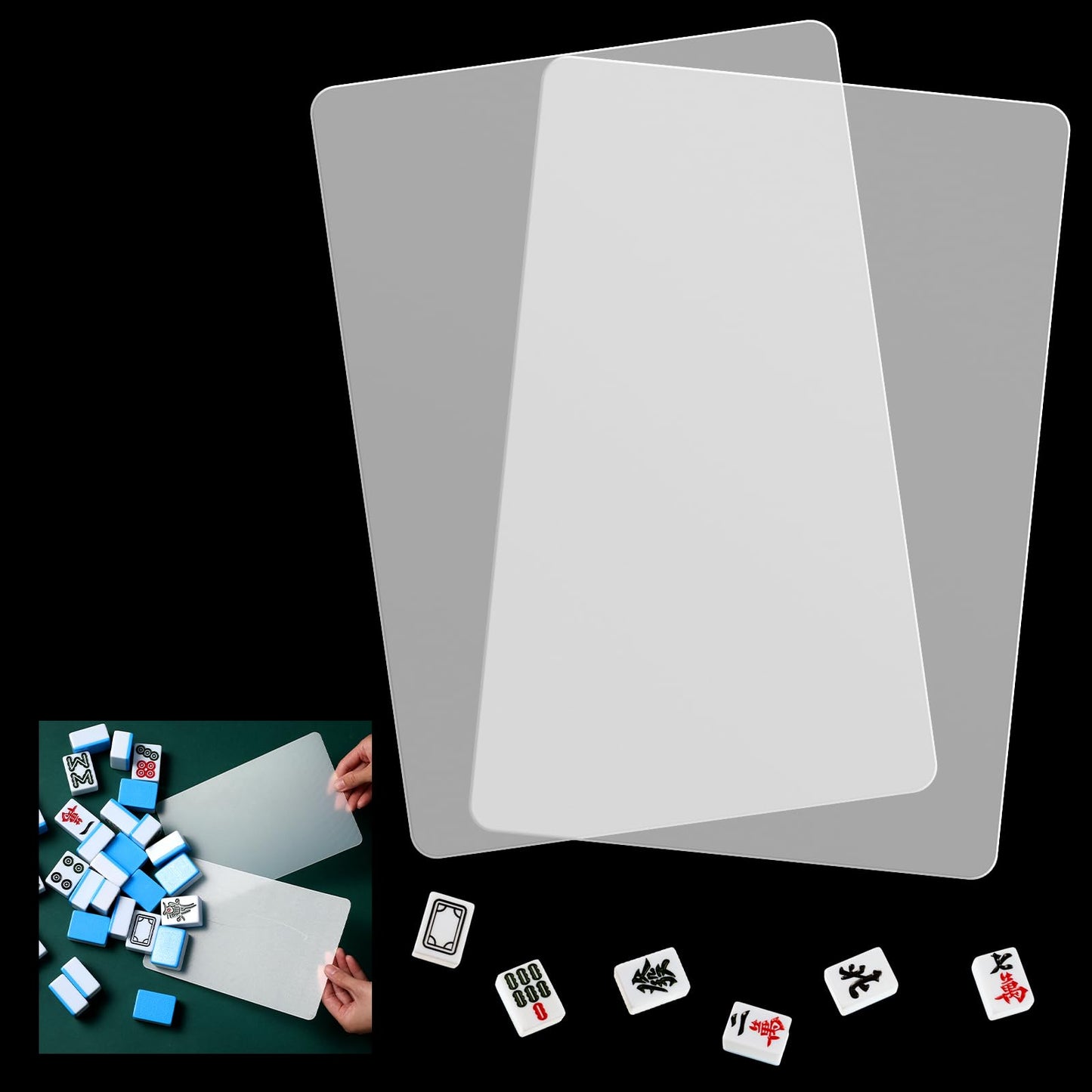Seenelling 2 Pcs Mahjong Tile Mixer Shuffler – Portable Plastic Game Accessories for Mahjong Lovers