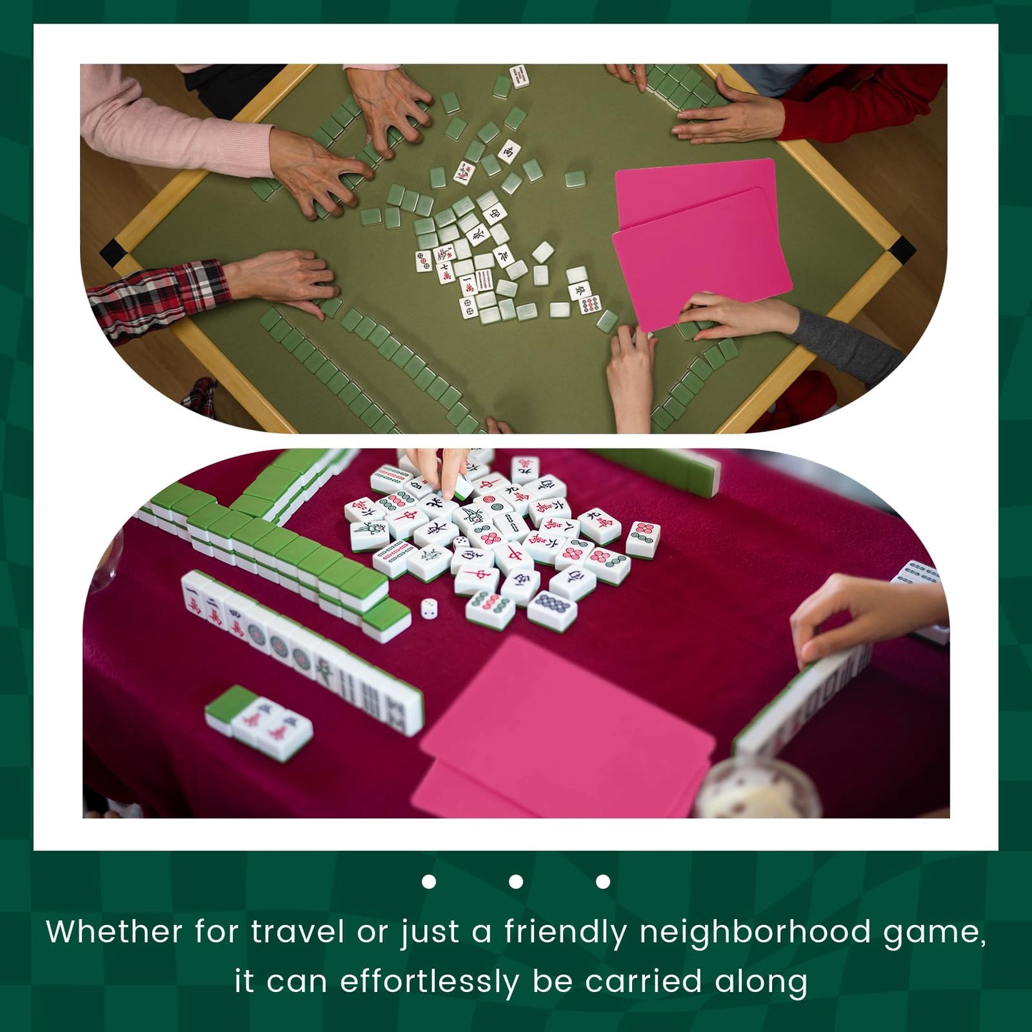 Seenelling 4 Pcs Mahjong Tile Mixer Shuffler Set – Portable Rose Red Shufflers for Mahjong Lovers