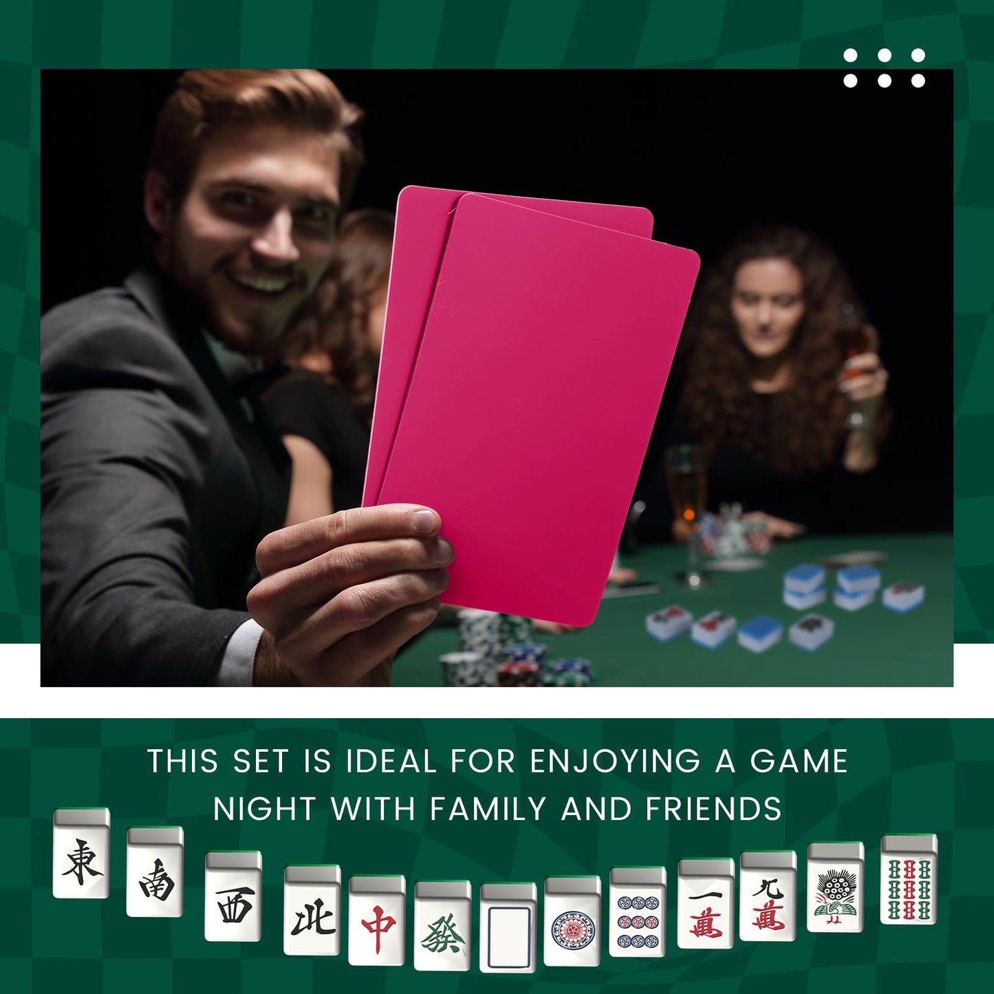 Seenelling 4 Pcs Mahjong Tile Mixer Shuffler Set – Portable Rose Red Shufflers for Mahjong Lovers
