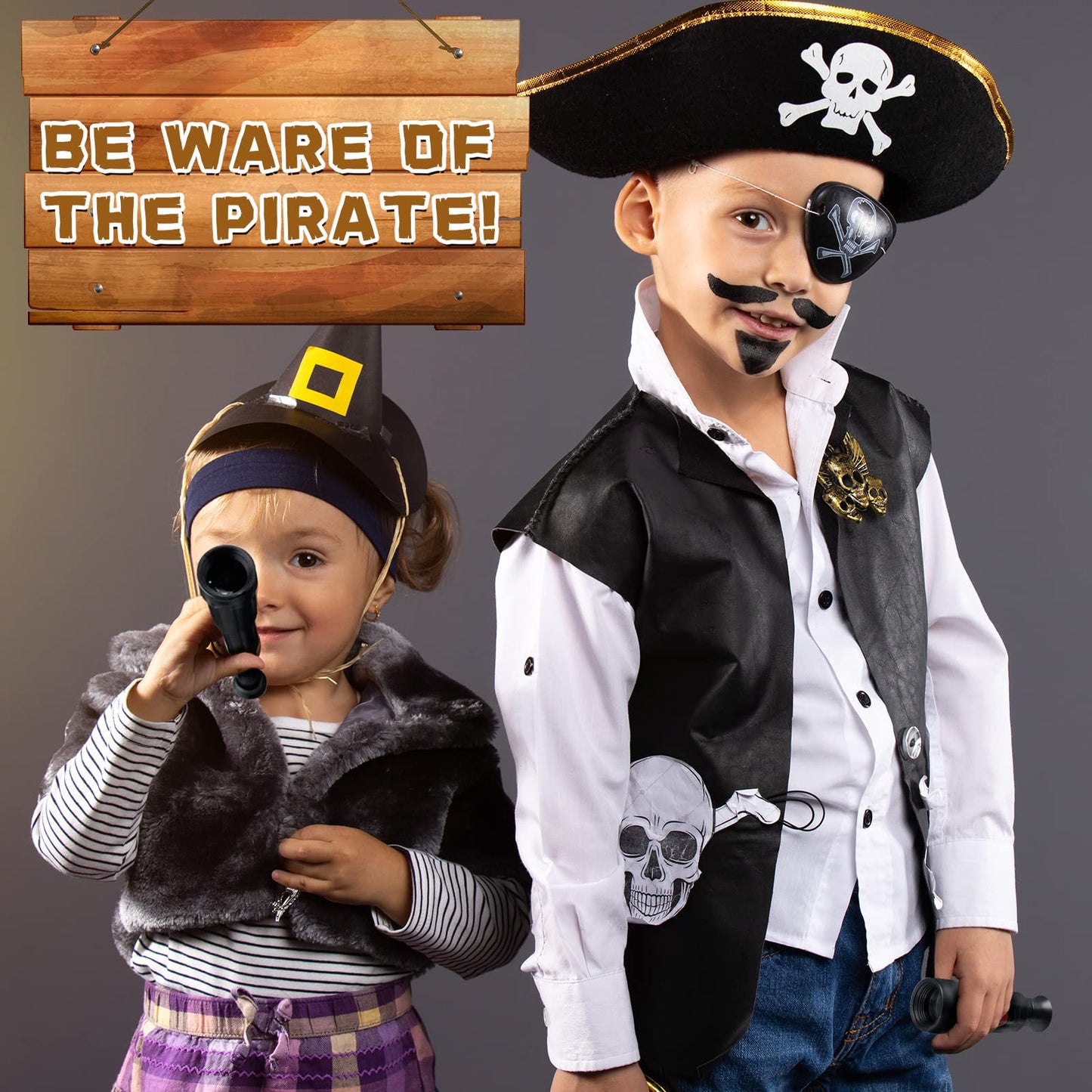 Seenelling 50 Pcs Halloween Pirate Telescopes – Mini Monocular Toy for Party Favors