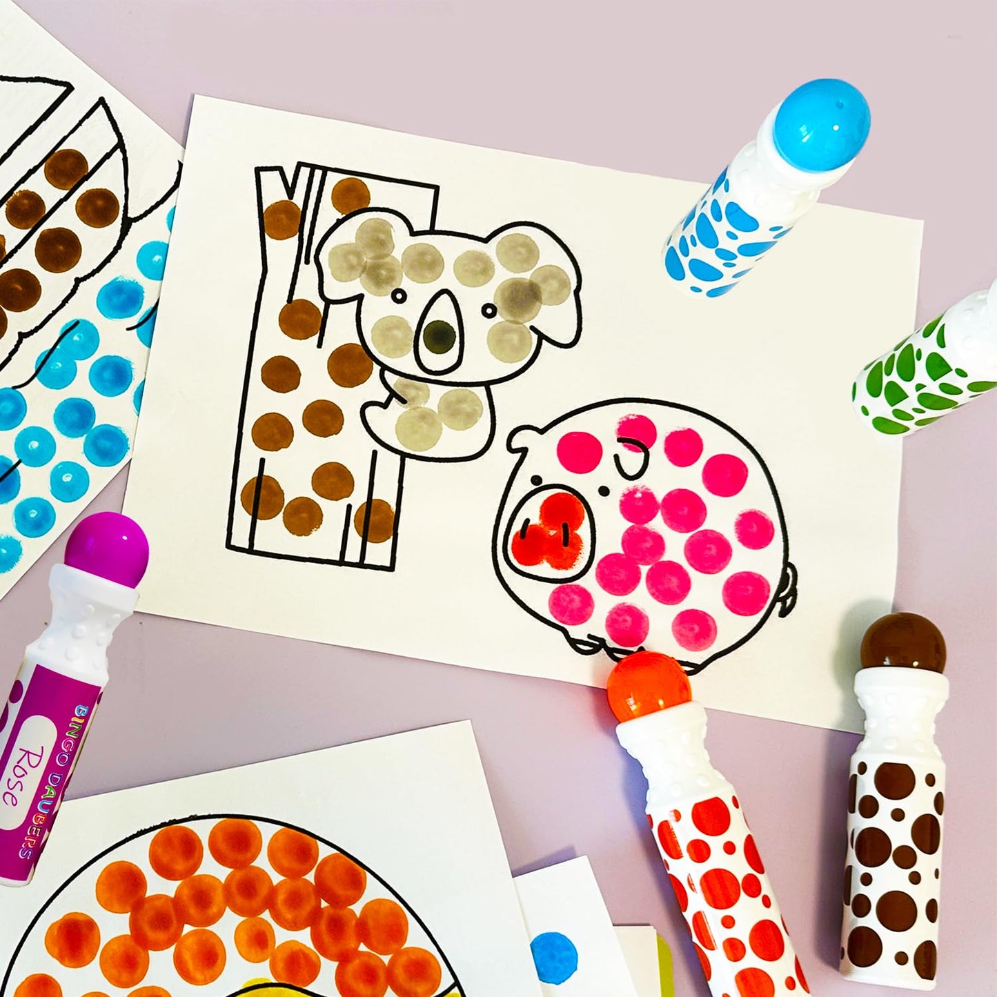 SEETOOOGAMES Bingo Daubers – Mixed Colors 6-Pack Dot Markers for Toddlers