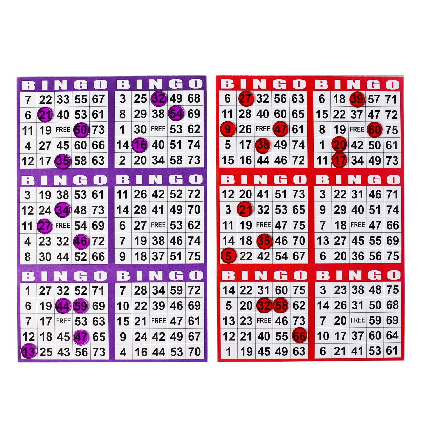 SEETOOOGAMES Bingo Paper Cards Bulk – 6-Card Sets, 100 Books of 5 Sheets for Large Groups