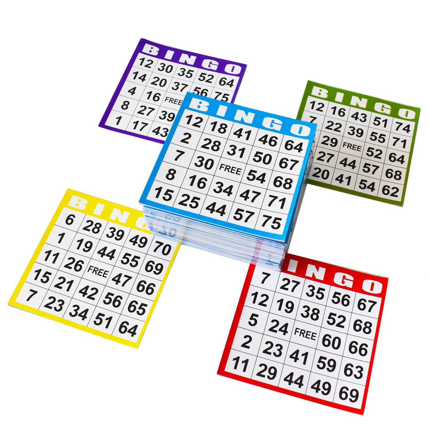 SEETOOOGAMES Bingo Paper Cards - 4x4, 100 Books (5 Sheets Each) - Colorful & Durable