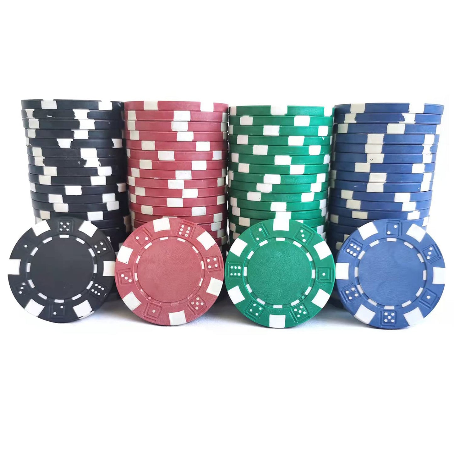 SEETOOOGAMES 100-Piece Clay Poker Chip Set | 11.5g, 40mm, 4 Colors (Red, Green, Blue, Black)