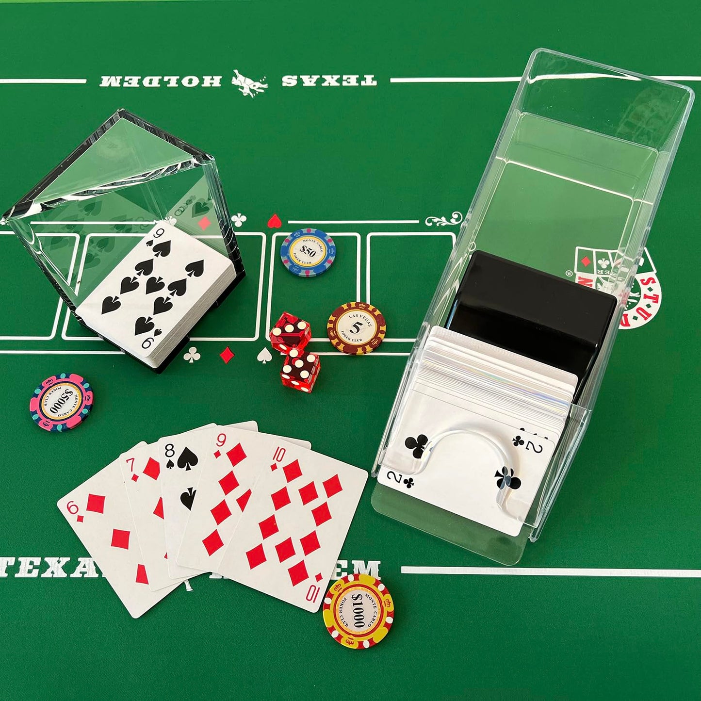 SEETOOOGAMES Blackjack Shoe Discard Tray – 6-Deck Clear Acrylic Card Dispenser, Home Casino Accessories