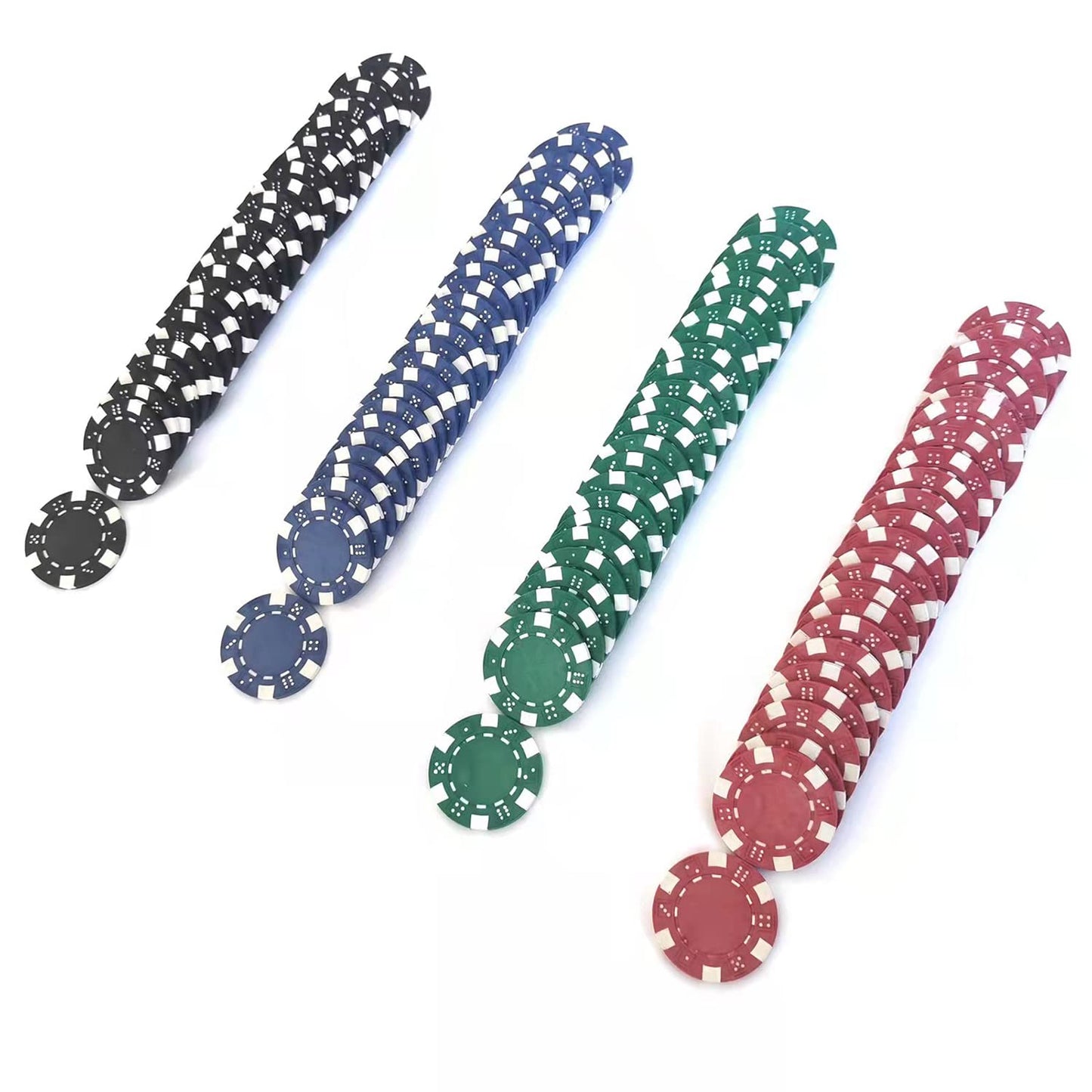 SEETOOOGAMES 100-Piece Clay Poker Chip Set | 11.5g, 40mm, 4 Colors (Red, Green, Blue, Black)