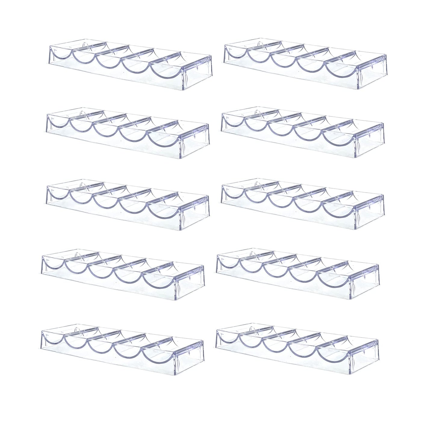 SEETOOOGAMES Poker Chip Tray Rack – Clear Acrylic Chip Storage Display, 10-Pack