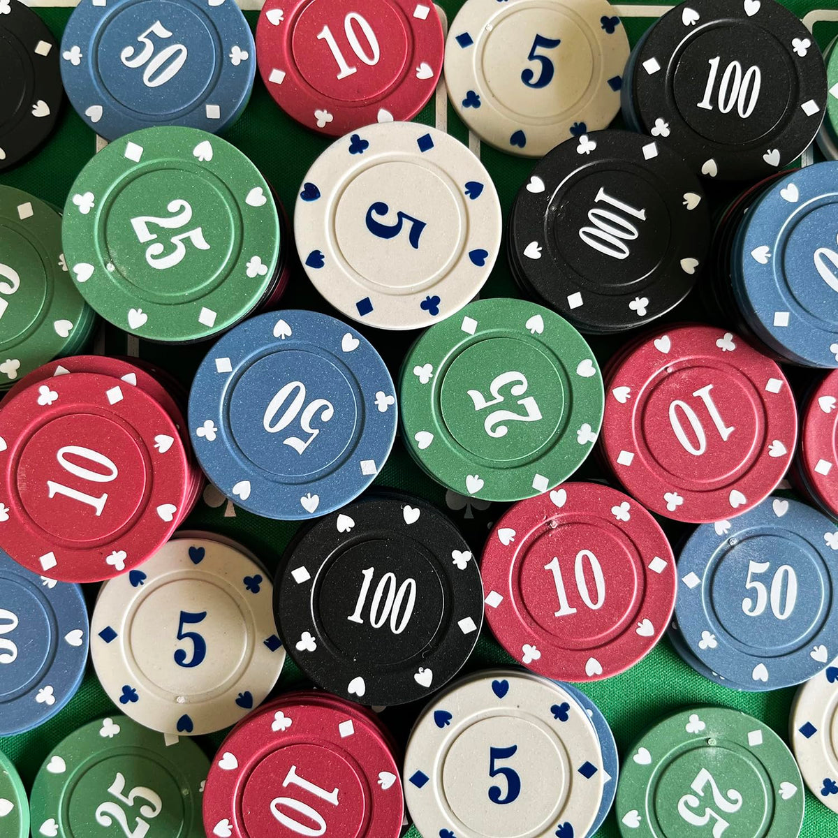 SEETOOOGAMES Casino Poker Chips – 125pcs Denominations Set with Velvet Bag