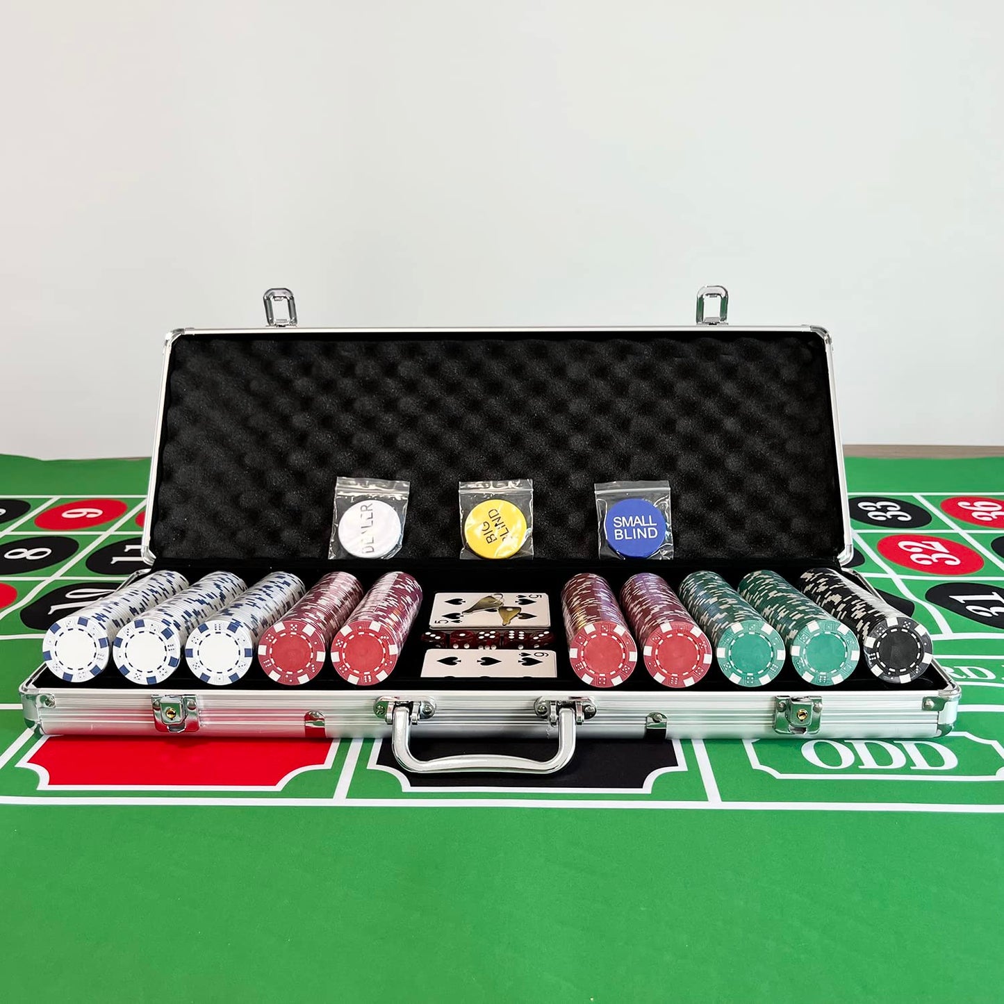 SEETOOOGAMES 500pcs Capacity Empty Aluminum Poker Chip Case