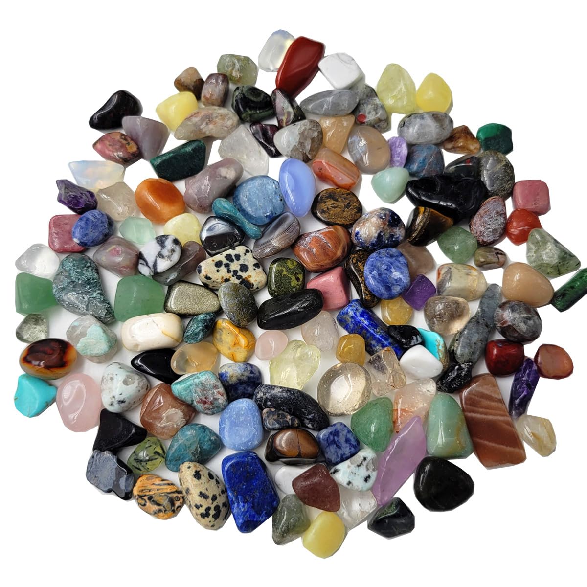 SeeuFun 60Kinds+ Gemstones & Crystals Set — 60-65 Types Bulk Chip Crystals for Jewelry Making & Learning (0.55lb)