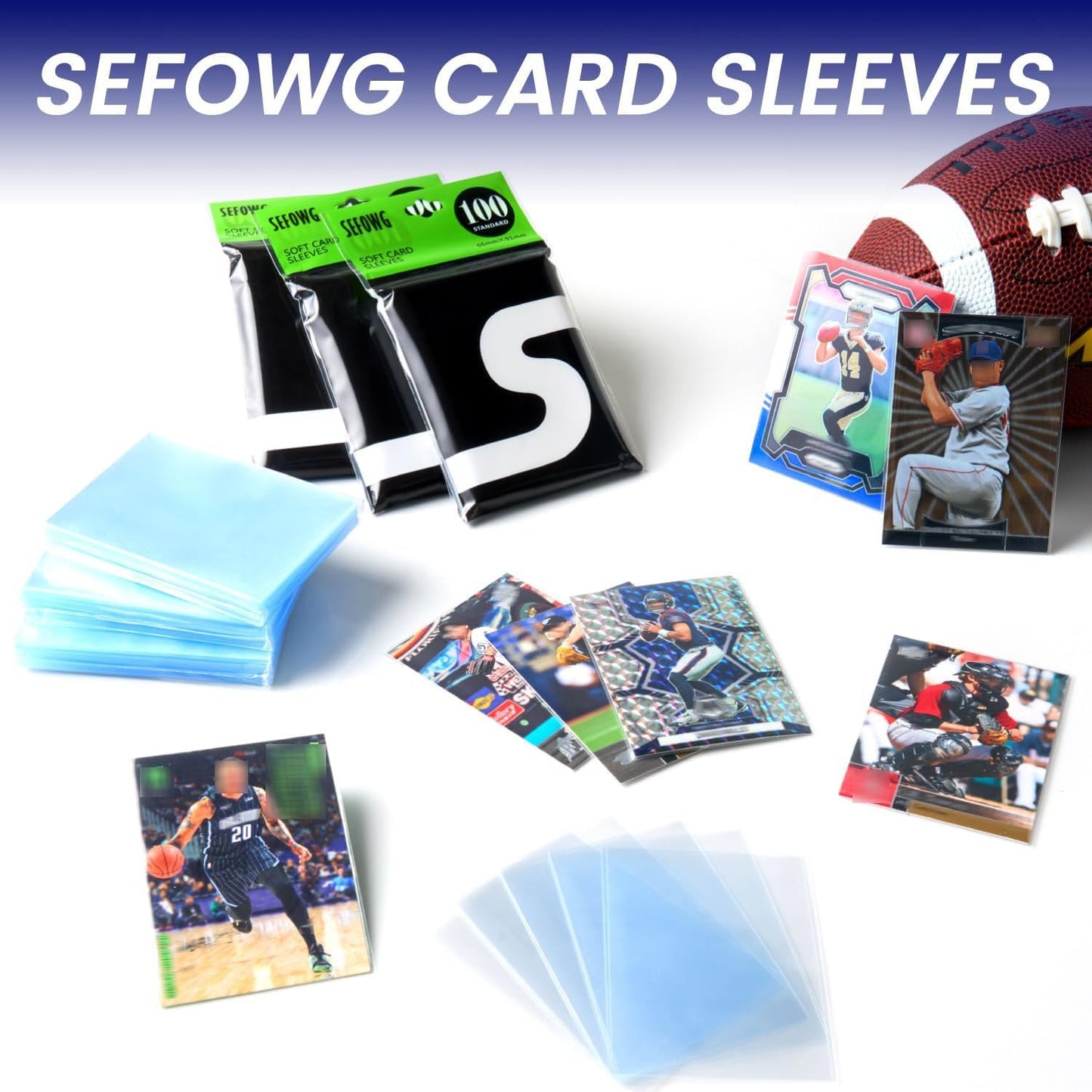 SEFOWG 600ct Clear Card Sleeves – Ultra Soft Protectors for MTG, PKM, Baseball & Football Cards