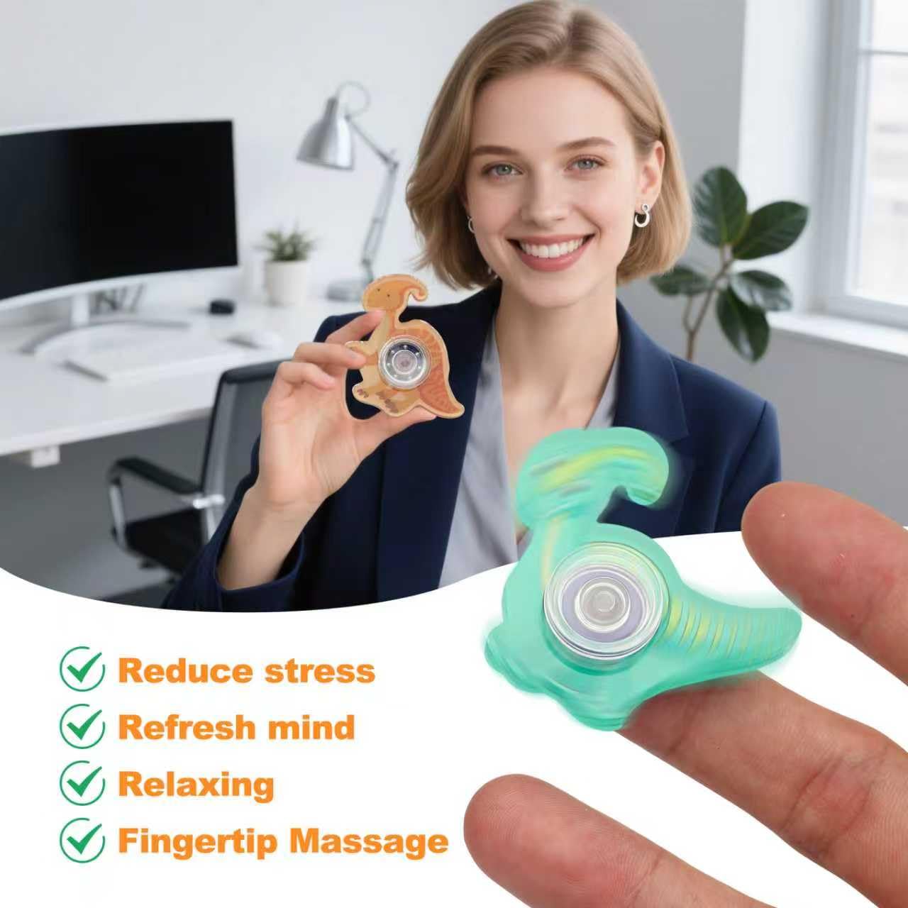Seilaiap 24-Piece Dinosaur Fidget Spinner Toys – Sensory Focus, Party Favors & Classroom Rewards