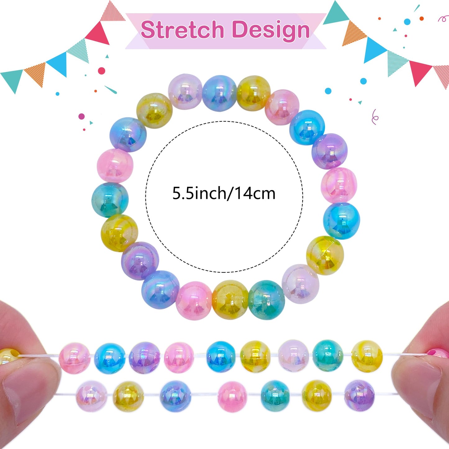 SIELEVIN 12-Piece Kids Beaded Bracelets Set for Girls – Flower Butterfly LOVE Charms