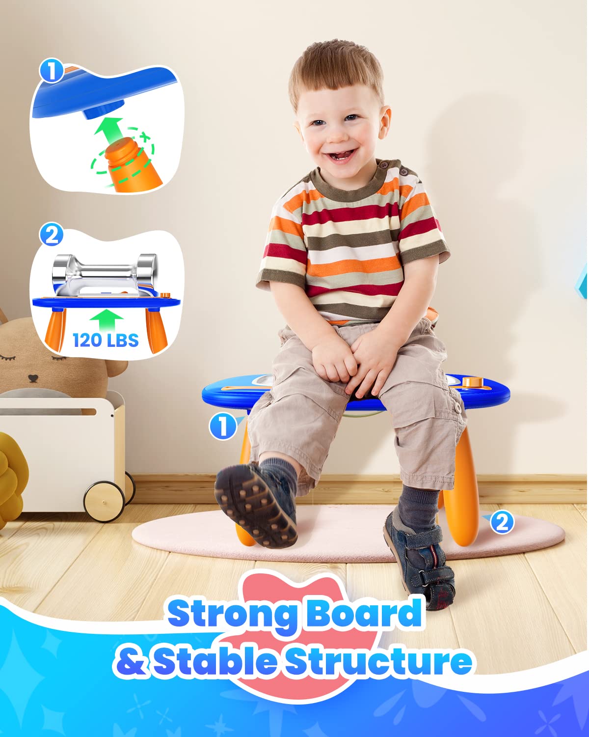 Seimome Magnetic Drawing Board for Toddlers (Ages 1-3) – Doodle Pad, Dark Blue