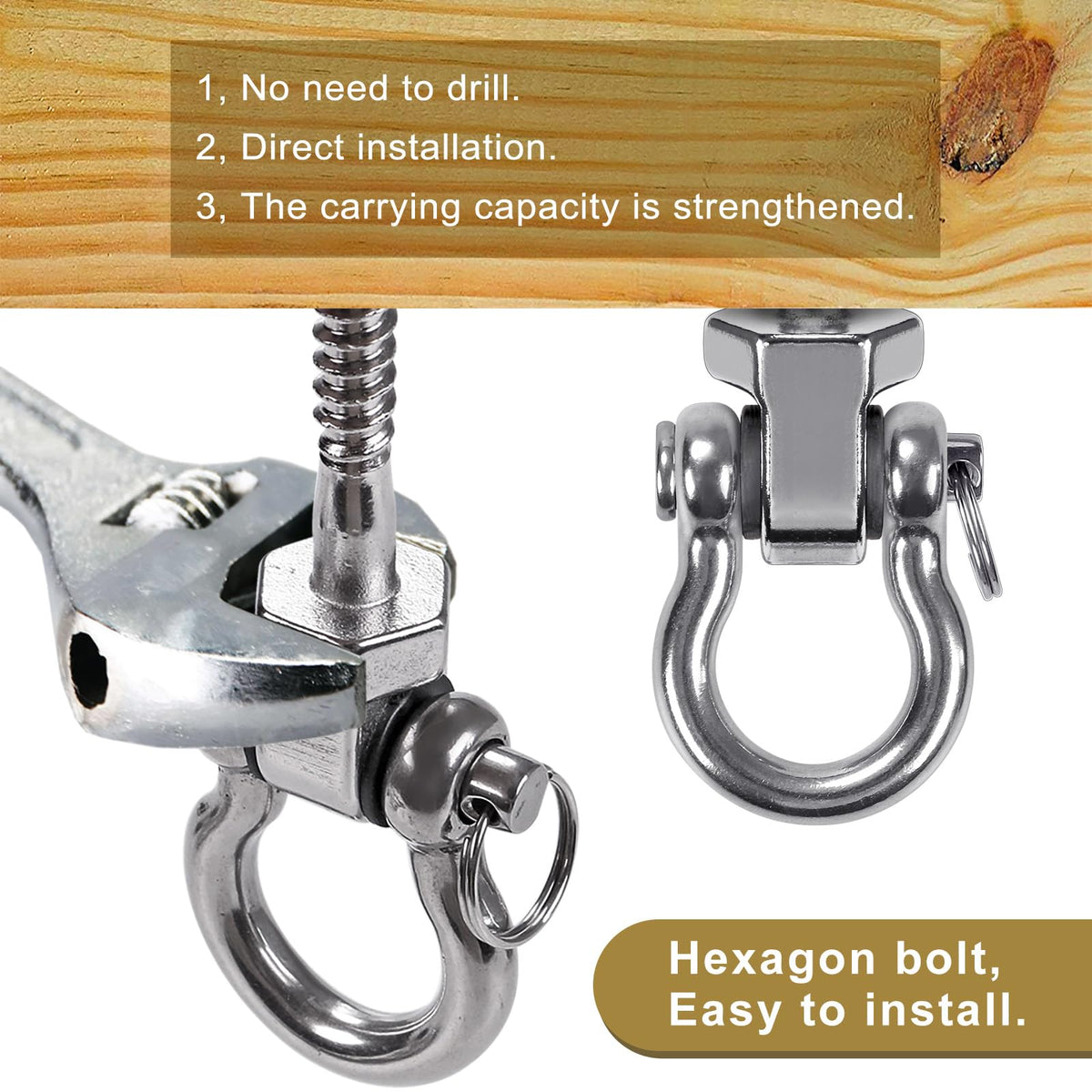 SELEWARE Heavy Duty Swing Hangers with Bearings – 1500 lb Capacity, Stainless Steel, Quiet 180° Rotation (2-Pack)