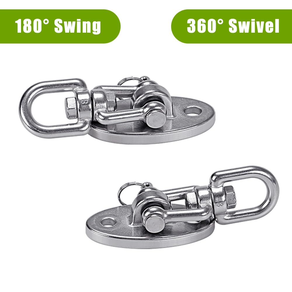 SELEWARE Ceiling Swing Mount – Stainless Steel Hangers with 360° Swivel, 2000 lb Capacity (2-Pack)