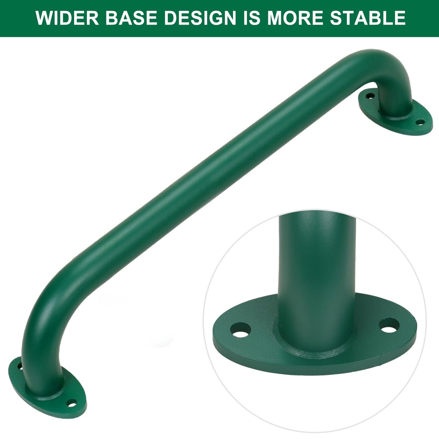 SELEWARE 6-Pack 17-Inch Green Metal Playground Safety Handles – Heavy-Duty, Non-Slip Grabs