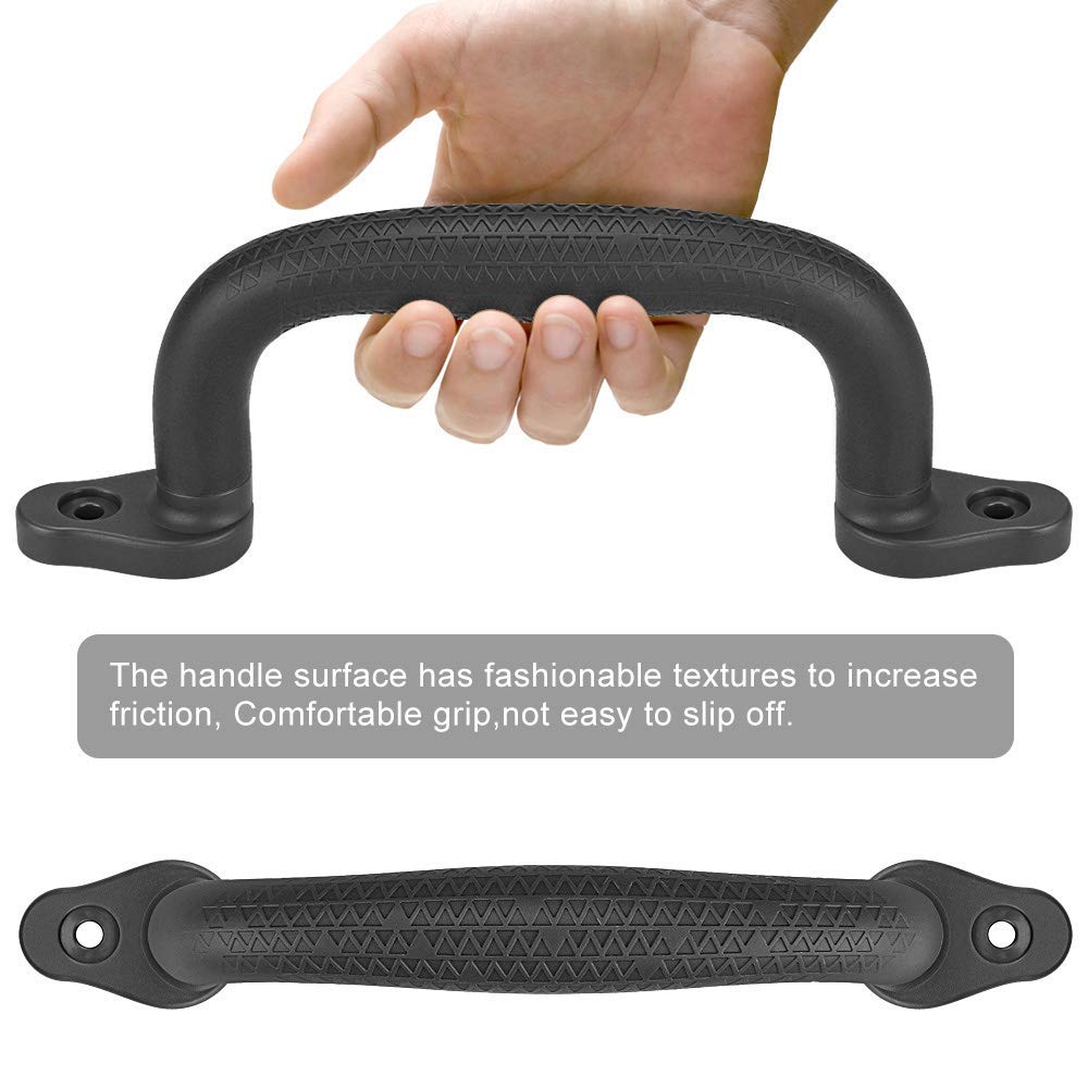 SELEWARE Black Playground Safety Handles - Non-Slip Indoor/Outdoor Playset Handles (2 Pack)